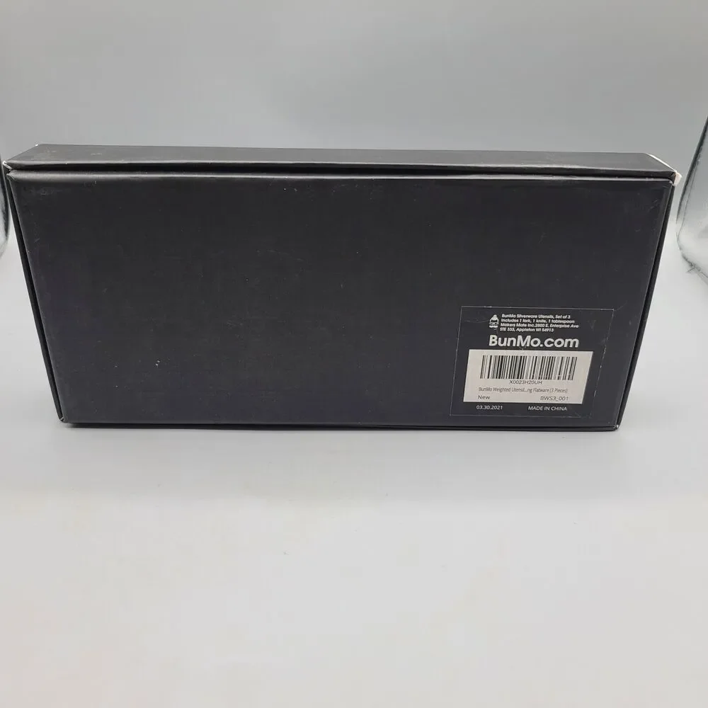 Bunmo Heavyweight Stainless Silverware Flatware Spoon Fork Knife In Box